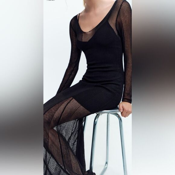 Zara openwork knit dress (Rare Find) - Picture 2 of 9